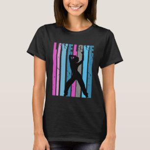 T-shirt Retro Live Love Danse Silhouette Squad Couleurs Vi