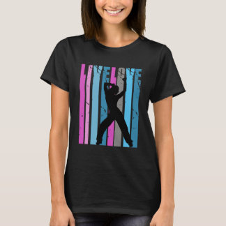 T-shirt Retro Live Love Danse Silhouette Squad Couleurs Vi