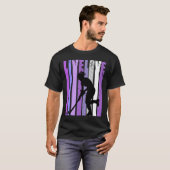 T-shirt Retro Live Love Field Hockey Anniversaire Silhouet (Devant entier)