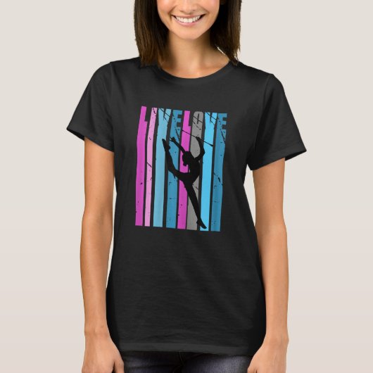 T-shirt Retro Live Love Rhythmic Gymnastics Silhouette Col (Devant)