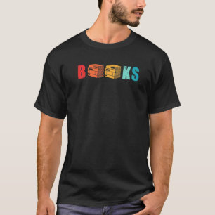 T-shirt Retro Livres Lecture Bookworm Bibliothèque Littéra