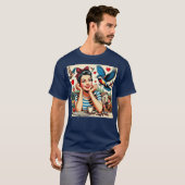 T-shirt Retro Love Birds  (Devant entier)