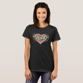T-shirt Retro Love Heart Valentine Classic (Devant entier)