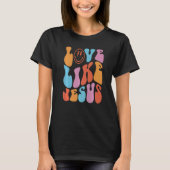 T-shirt Retro Love Like Jesus Smiling Face Christian Relig (Devant)