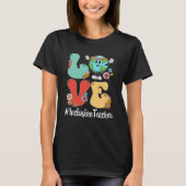 T-shirt Retro Love World Jour des terres 2023 Professeur d (Devant)