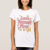 T-shirt Retro “Love Yourself First” Art (Devant)