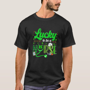 T-shirt Retro Lucky à être une infirmière Shamrock irlanda