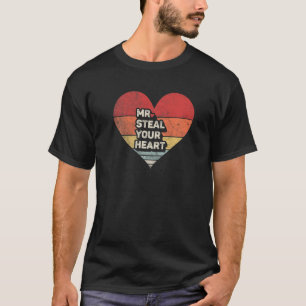 T-shirt Rétro M. Steal Votre Coeur Valentines Jour V Garço