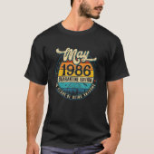 T-shirt Retro Mai 1986 Édition Limitée Cadeaux 35E Anniver (Devant)
