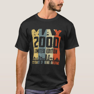 T-shirt Rétro Mai 2000 Drôle 22e Anniversaire