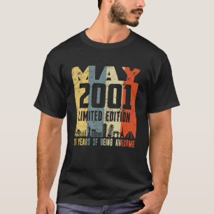 T-shirt Rétro Mai 2001 Drôle 21e Anniversaire