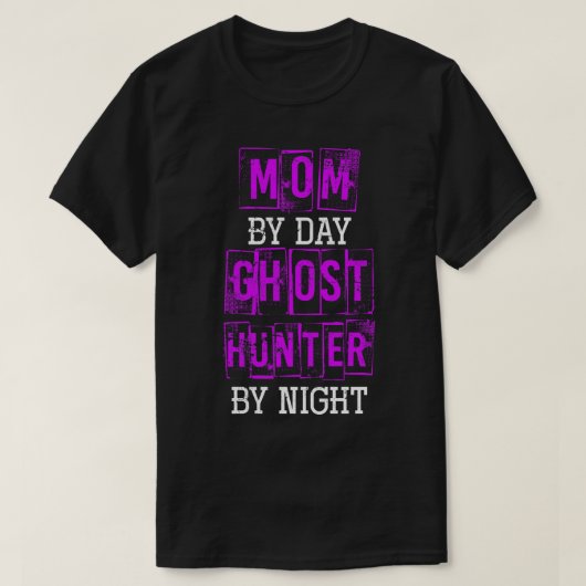 T-shirt Retro Maman By Day Ghost Hunter By Night Halloween (Design devant)