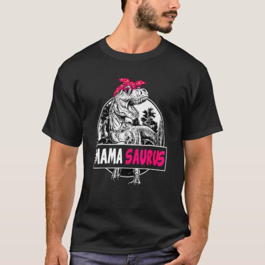 T-shirt Rétro Mamasaurus Rex Dinosaur Mama Saurus Famille (Devant)