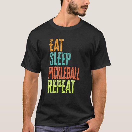 T-shirt Retro Manger Pickleball Sleep Dill Saison Dink (Devant)