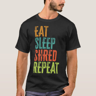 T-shirt Retro Manger Sleep Shred Répéter Snowboard Surf