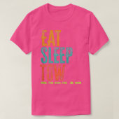 T-shirt Rétro Manger Sleep Tow Répéter Chauffeur Camion Ca (Design devant)