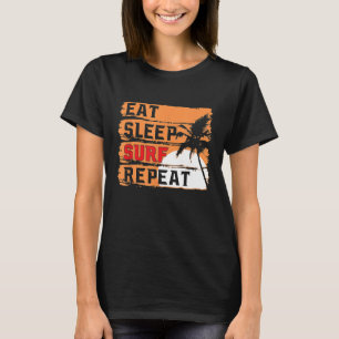 T-shirt Retro Manger Surf de sommeil Répéter Funny Surfer