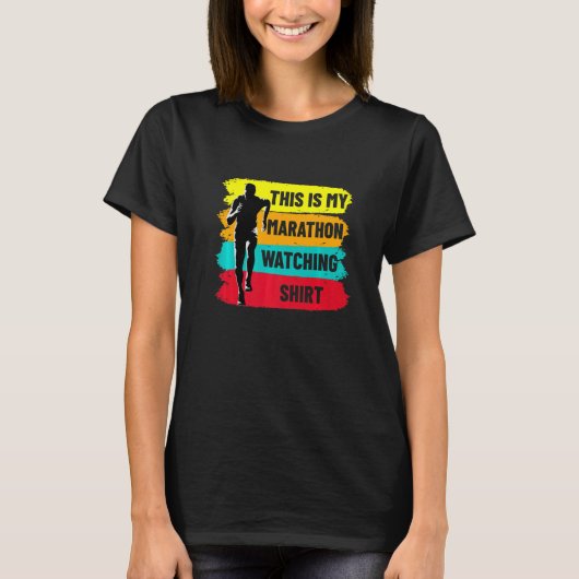 T-shirt Retro Marathoner Runner Running This Is My Maratho (Devant)