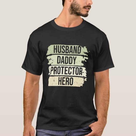 T-shirt Retro Mari Daddy Protector Hero Père Fête du Père (Devant)