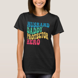 T-shirt Retro Mari Daddy Protector Hero Père Fête du Père