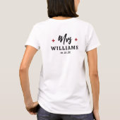 T-shirt Rétro Mariés Monsieur et Madame Rose Rouge & Blanc (Dos)