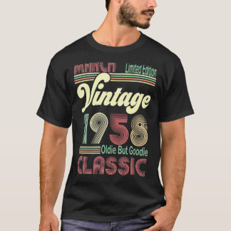 T-shirt Rétro Mars 1958 Vintage Oldie Mais Goodie 63ème Bi