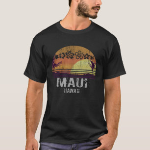 T-shirt Retro Maui Hawaii Beach Sunset Vintage
