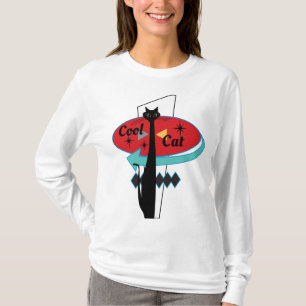 T-shirt Rétro MCM atomique de signe de chat de cool d'èr