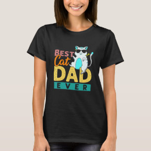 T-shirt Retro Meilleur Chat Papa Ever Kitty Papa Homme Pro