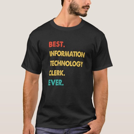T-shirt Rétro Meilleur commis informatique jamais (Devant)