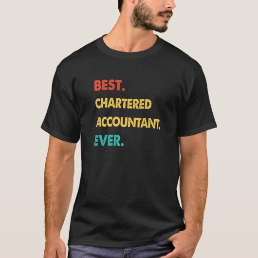 T-shirt Retro Meilleur Comptable Agréé (Devant)