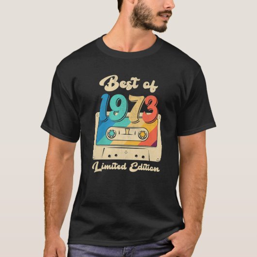 T-shirt Retro Meilleur De 1973 Bande De Cassette 49E Anniv (Devant)