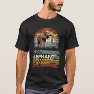 T-shirt Rétro Meilleure maman éléphante jamais animaux amo