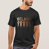 T-shirt Retro Melanin Africain Afro Noir Histoire Mois Cel (Devant)