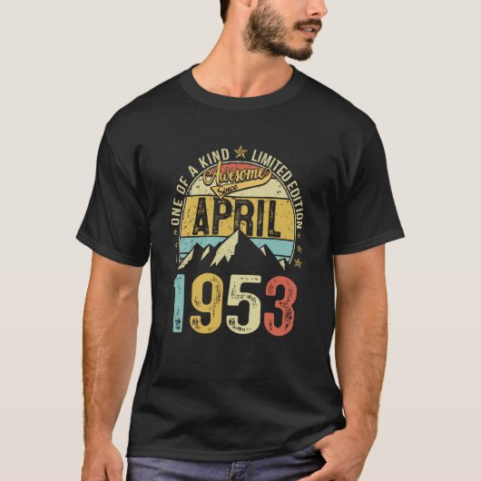 T-shirt Retro Mens 70e anniversaire 70 ans stupéfiant avri (Devant)