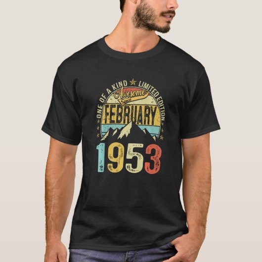 T-shirt Retro Mens 70e anniversaire 70 ans stupéfiant Févr (Devant)