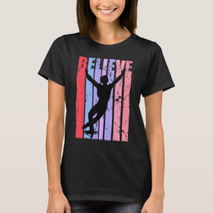 T-shirt Retro Mens Patinage sur glace Patinage artistique