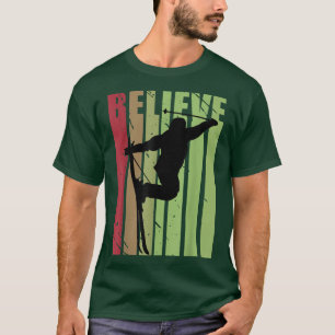 T-shirt Retro Mens Ski Ski ski alpin SLopes Ski de neige s