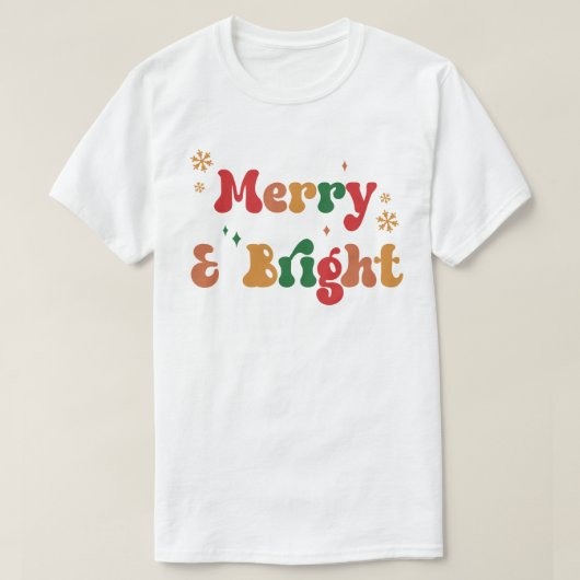 T-shirt Retro Merry & Bright v2 (Design devant)