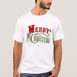 T-shirt Retro Merry Christmas Typographie
