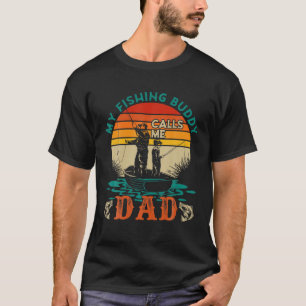 T-shirt Rétro Mes amis de pêche Appelez-moi papa Fête des