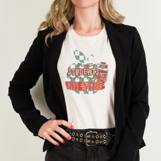 T-shirt Retro Mes étudiants sont mon professeur Valentine
