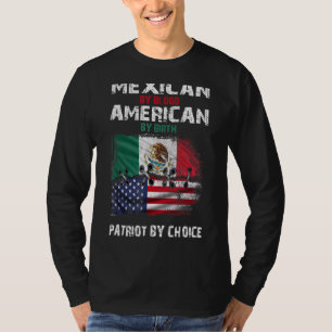 T-shirt Retro Mexicain Par Blood American Par Birth Patrio