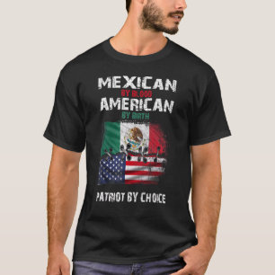 T-shirt Retro Mexicain Par Blood American Par Birth Patrio