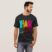 T-shirt Retro Miami Floride Cityscape Skyline (Devant entier)