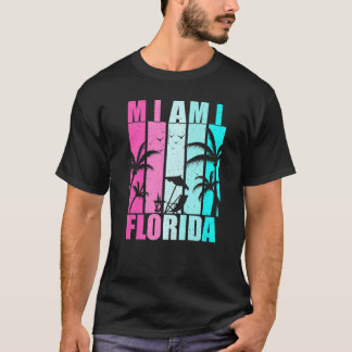 T-shirt Retro Miami Floride Plage Floride FL Hommes Femmes