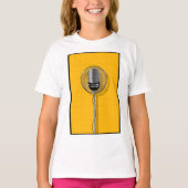 T-shirt Retro Microphone on Bold Yellow (Devant)
