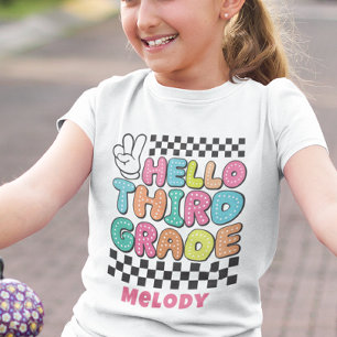 T-shirt rétro mignon de rentrée en troisième année