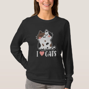 T-shirt Rétro Mignon J'Aime Les Chats Dame Chat Papa Chato