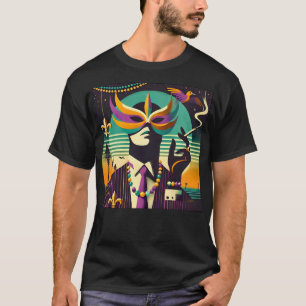 T-shirt Rétro milieu du siècle 60s Mardi Gras L'Homme qui